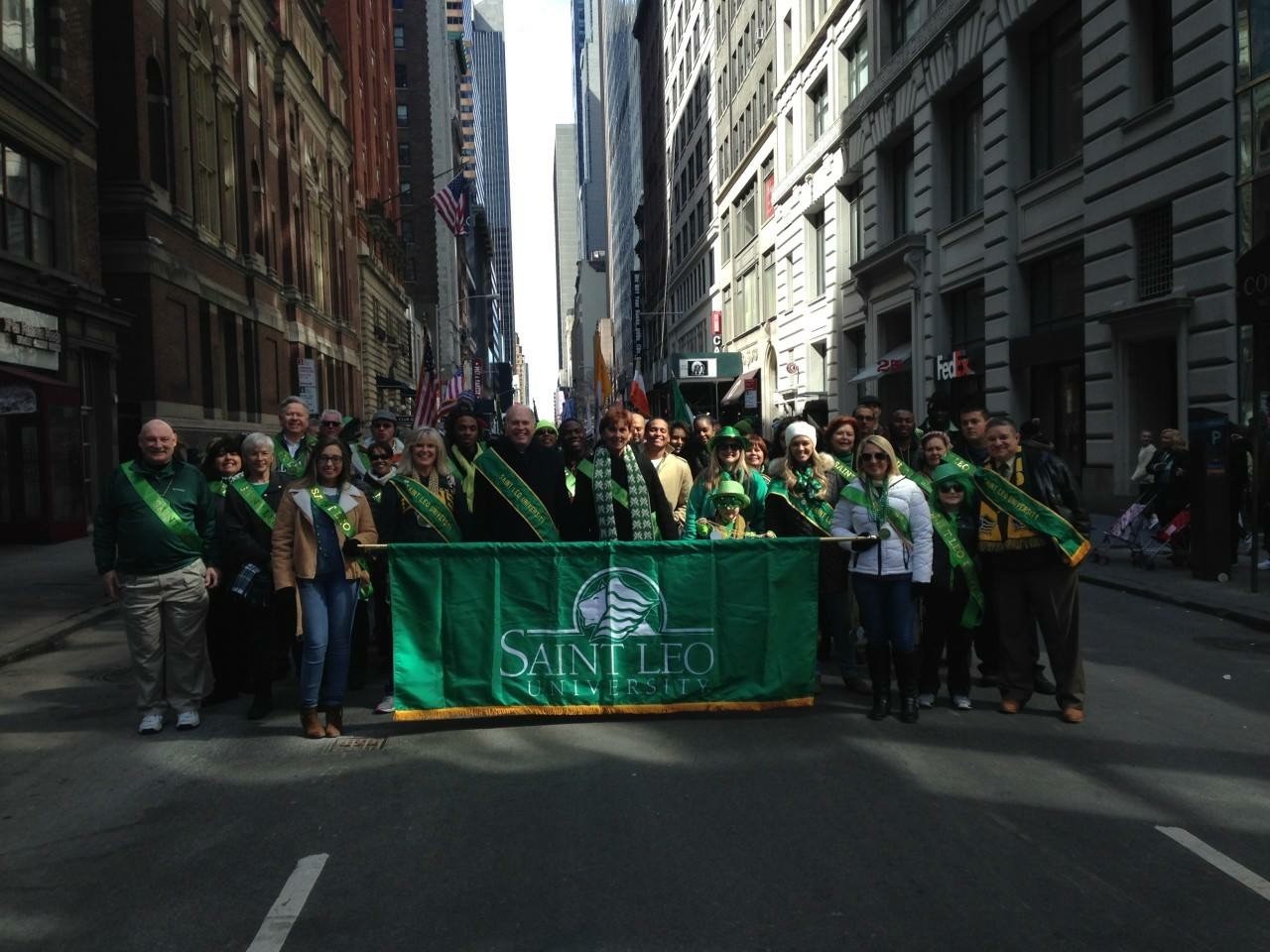 Saint Leo University in the New York City St. Patrick's Day parade on March 17, 2018